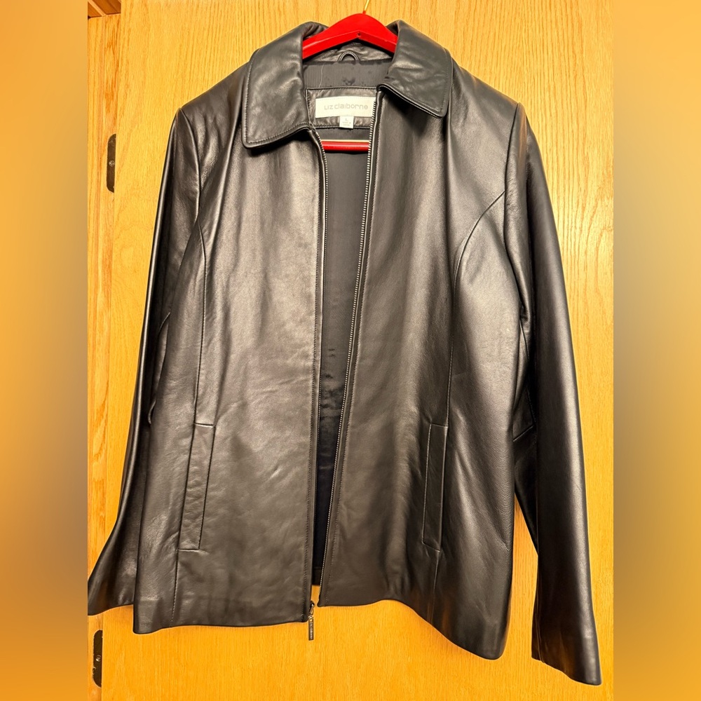 Liz Claiborne black leather women’s jacket